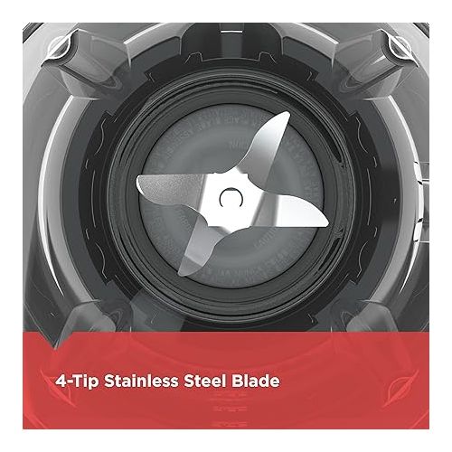  BLACK+DECKER 10-Speed Countertop Blender, BL2010BP, 6-Cup Plastic Jar, Dishwasher-Safe, Stainless Steel Blade, Suction Feet