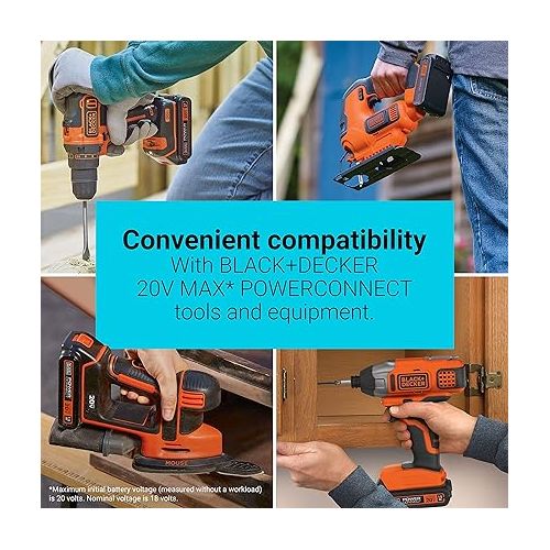  BLACK+DECKER 20V MAX* POWERCONNECT 1.5Ah Lithium Ion Battery, 2 PK (LBXR20-OPE2)