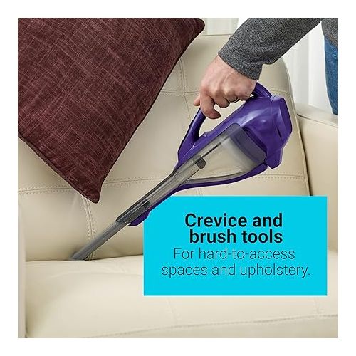  BLACK+DECKER dustbuster AdvancedClean Pet Cordless Handheld Vacuum with Motorized Head, Purple (HLVA325JP07)