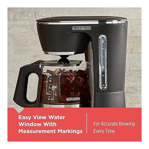  BLACK+DECKER Split Brew 12-Cup Digital Coffee Maker, CM0122, Iced or Hot Coffee, Programmable, Quick Touch, 4-Hour Keep Warm