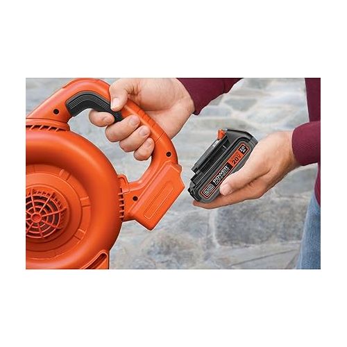  BLACK+DECKER 20V MAX Battery, 1.5Ah Lithium Ion Battery, Extended Runtime, Compatible with Tools, Outdoor Equipment and 20V Vacuums (LBXR2020)