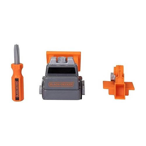  Black+Decker Matrix Jr.Kids Boys Play Tools 2-in-1 Build-It Kit: Excavator and Bulldozer 20 Piece Playset