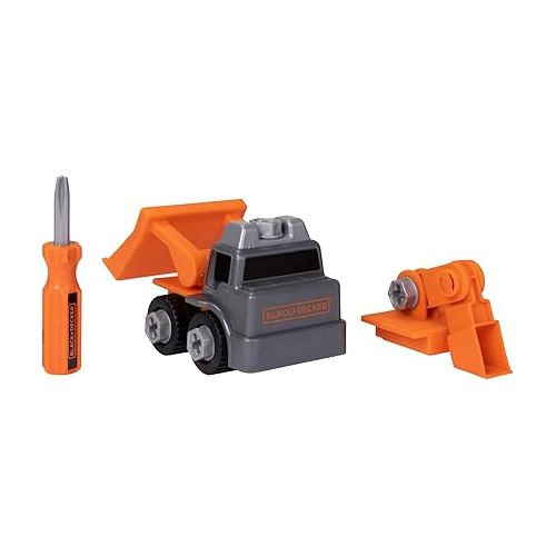  Black+Decker Matrix Jr.Kids Boys Play Tools 2-in-1 Build-It Kit: Excavator and Bulldozer 20 Piece Playset