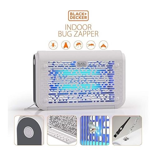  BLACK+DECKER Bug Zapper | Electric UV Insect Killer& Catcher for Flies, Gnats, Mosquitoes, & Other Flying Pests | 6,000 Sq/Ft Coverage for Indoor/Outdoor Use Includes Home, Kitchen & Other Areas