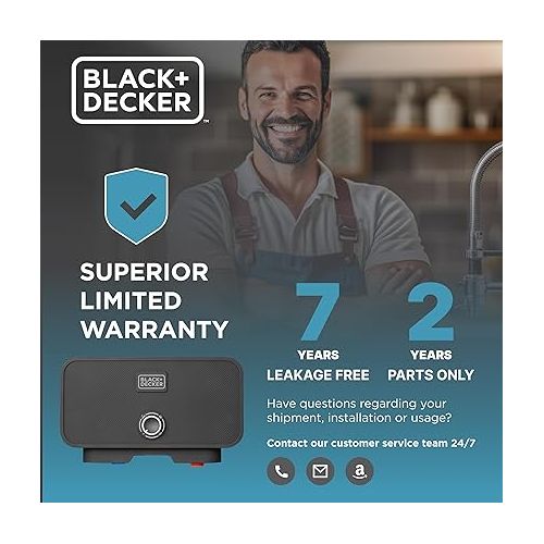  BLACK+DECKER 7kW / 240-V 1.6 GPM Tankless Electric Water Heater Up to 2 Sinks Nationwide or 1 Shower in Hot Climates…