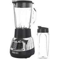 BLACK+DECKER BL1400DG-P Quiet Stainless Steel Blender with Cyclone Glass Cup