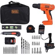 BLACK+DECKER 20V MAX Drill & Home Tool Kit, 34 Piece (BDCD120VA), Orange