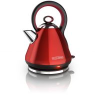 BLACK+DECKER 1.7L Stainless Steel Electric Cordless Kettle, Red, KE2900R