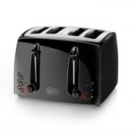 BLACK+DECKER 4-Slice Toaster, Classic Oval, Black with Stainless Steel Accents, TR1478BD