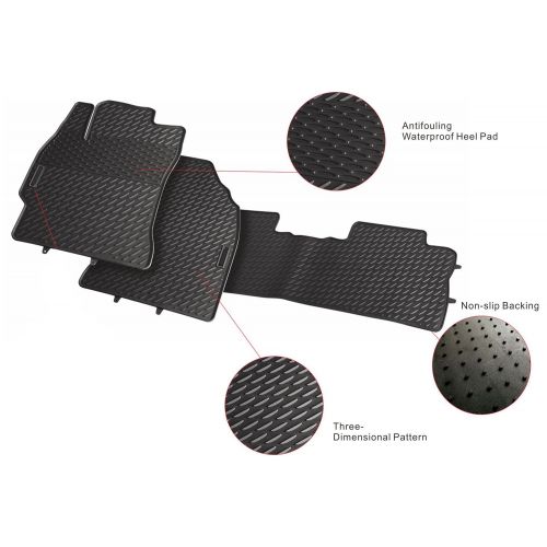  BLACK 2014-2015 Toyota Corolla Floor Mats 3-Piece Set, Heavy Duty All Weather Floor Mats