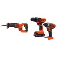 BLACK+DECKER BDCR20B 20V Max Lithium Bare Reciprocating Saw with Black & Decker 20V MAX Drill/Driver Impact Combo Kit