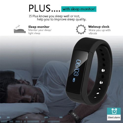  BLACK BOND I5 Plus Smart Wristband Passometer Sleep Monitor Health Fitness Tracker For IOS&Android (BLUE)