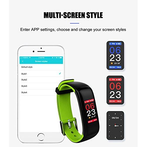  BLACK BOND Color Display P1 Plus Smart Bracelet Heart Rate Monitor Blood Pressure Smartwatch (GREEN)