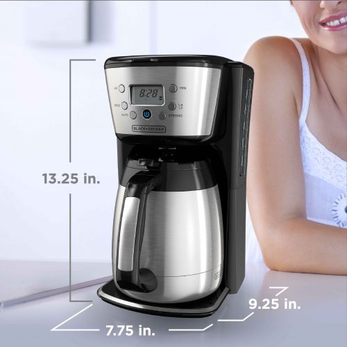  BLACK+DECKER 12-Cup* Thermal Programmable Coffeemaker, Stainless Steel, CM2036S