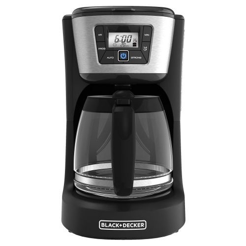  BLACK+DECKER 12-Cup Programmable Coffeemaker, BlackStainless Steel, CM2030B