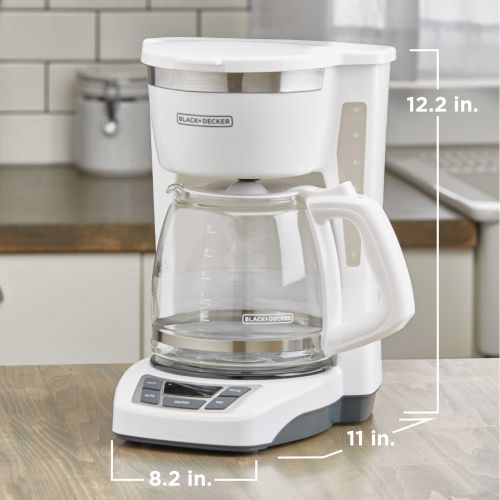  BLACK+DECKER 12-Cup* Programmable Coffeemaker, White, CM1160W