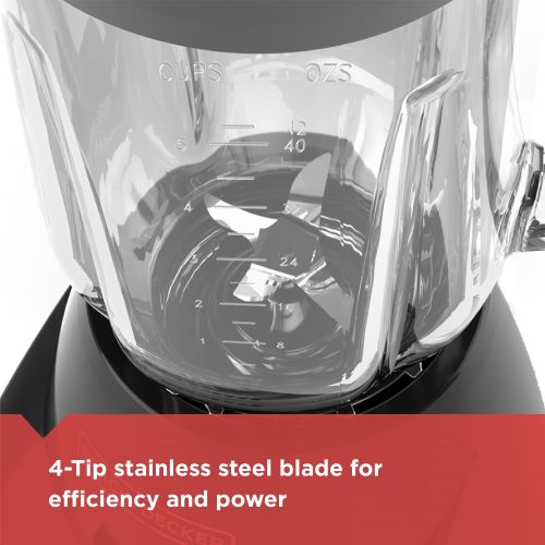  BLACK+DECKER Countertop Blender with 5-Cup Glass Jar, Black, BL2010BG