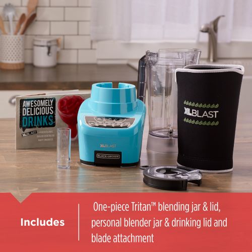  BLACK+DECKER XL Blast Drink Machine Blender, Light Blue, BL4000T