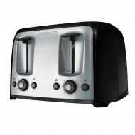 BLACK+DECKER 4-Slice Toaster with Extra-Wide Slots, BlackSilver, TR1478BD