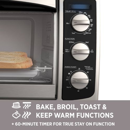  BLACK+DECKER 6-Slice Toaster Oven, BlackSilver, TO1675B