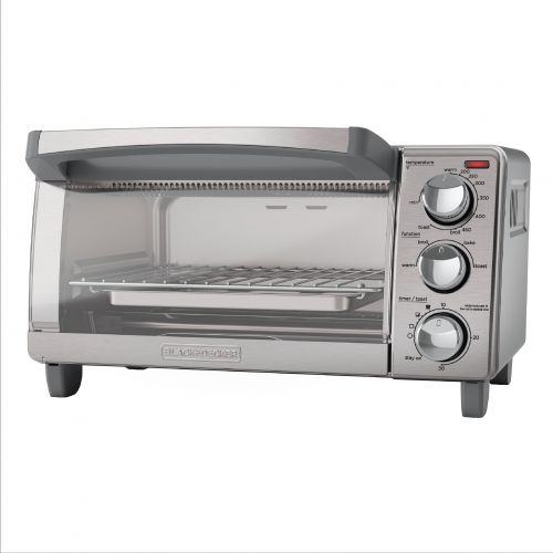  BLACK+DECKER 4-Slice Toaster Oven, Easy Controls, Stainless Steel, TO1760SS