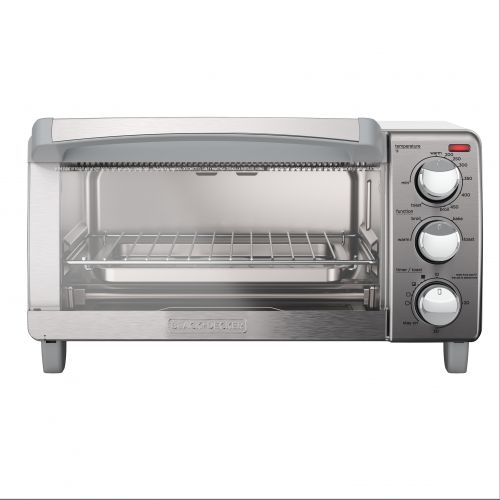  BLACK+DECKER 4-Slice Toaster Oven, Easy Controls, Stainless Steel, TO1760SS