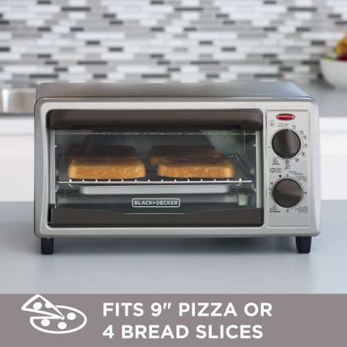  BLACK+DECKER 4-Slice Toaster Oven, Stainless Steel, TO1322SBD