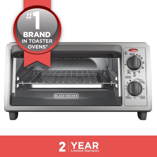  BLACK+DECKER 4-Slice Toaster Oven, Stainless Steel, TO1322SBD