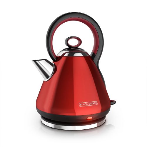  BLACK+DECKER 1.7L Stainless Steel Electric Cordless Kettle, Red, KE2900R