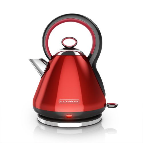  BLACK+DECKER 1.7L Stainless Steel Electric Cordless Kettle, Red, KE2900R