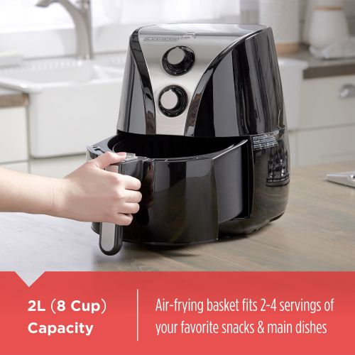  BLACK+DECKER Purifry 2-Liter Air Fryer, BlackSilver, HF110SBD