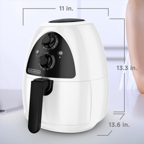  BLACK+DECKER Purifry 2-Liter Air Fryer, White, HF100WD