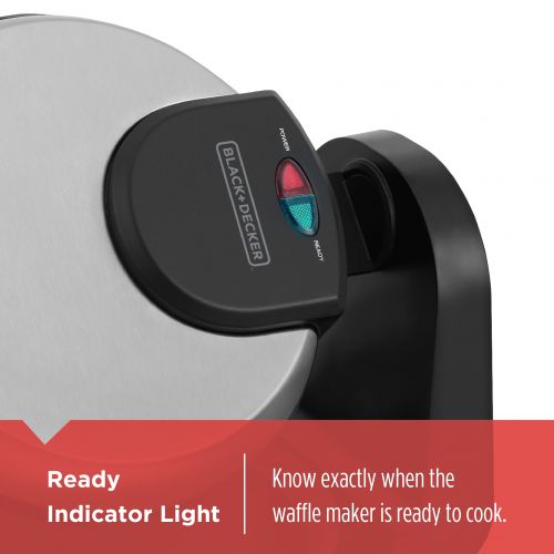  BLACK+DECKER Belgian Flip Waffle Maker, Black/Silver, WM1404S