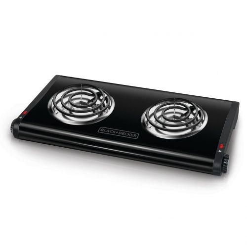  BLACK+DECKER Double Burner Portable Buffet Range, Black, DB1002B