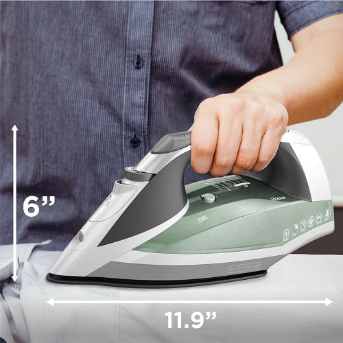  [아마존베스트]BLACK+DECKER Vitessa Advanced Steam Iron with Retractable Cord, Nonstick Soleplate, Sage, ICR2020