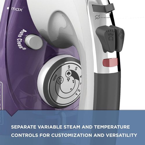  [아마존베스트]BLACK+DECKER Professional Steam Iron with Extra Large Soleplate, Purple, IR1350S