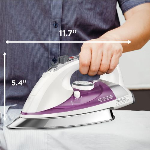  [아마존베스트]BLACK+DECKER Professional Steam Iron with Extra Large Soleplate, Purple, IR1350S