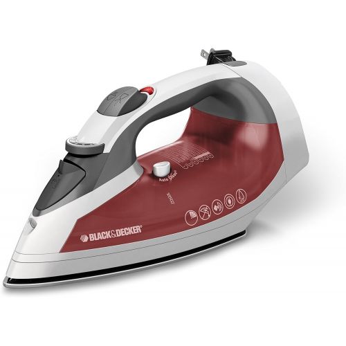  [아마존베스트]BLACK+DECKER Black & Decker ICR07X Xpress Steam Cord Reel Iron, White/Red