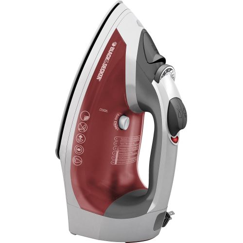  [아마존베스트]BLACK+DECKER Black & Decker ICR07X Xpress Steam Cord Reel Iron, White/Red