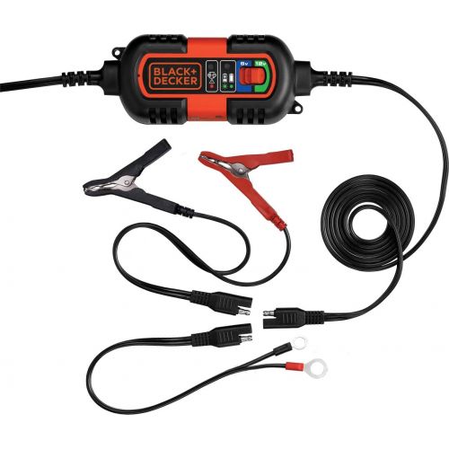 BLACK+DECKER BM3B Fully Automatic 6V/12V Battery Charger/Maintainer with Cable Clamps and O-Ring Terminals