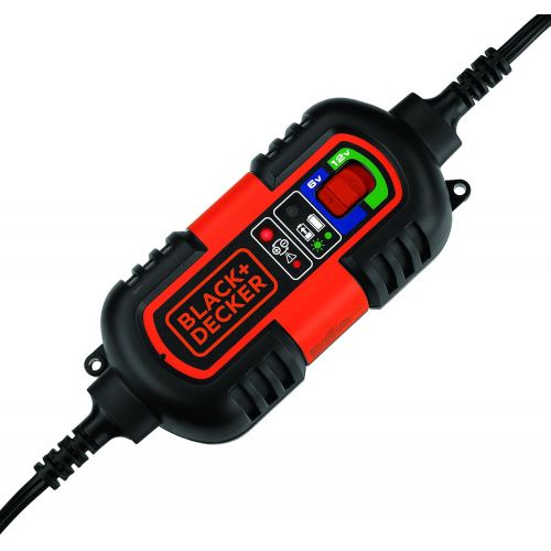  BLACK+DECKER BM3B Fully Automatic 6V/12V Battery Charger/Maintainer with Cable Clamps and O-Ring Terminals