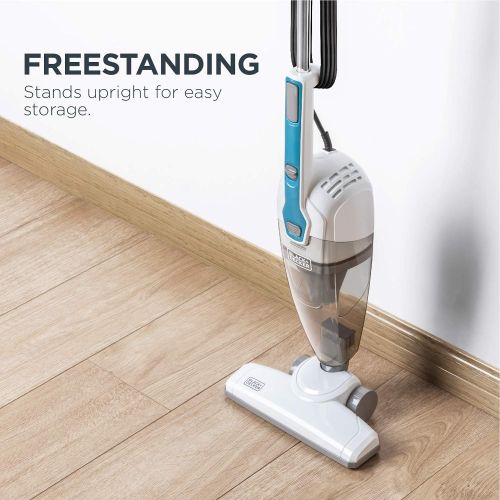  Black & Decker BDST1609 3-in-1 Corded Lightweight Handheld Cleaner & Stick Vacuum Cleaner, White with Aqua Blue