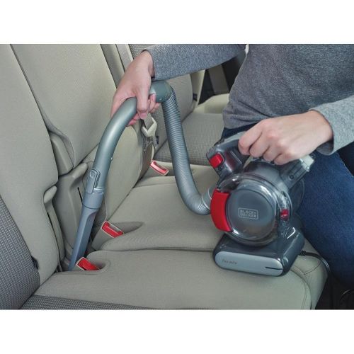  BLACK+DECKER Flex Car Vacuum, 12V Corded (BDH1200FVAV), Iron/Red