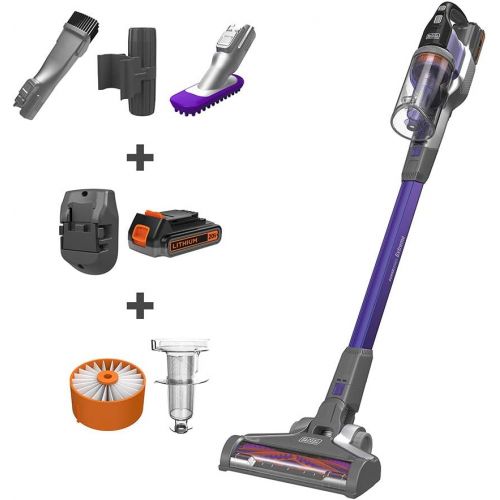  BLACK+DECKER POWERSERIES Extreme Cordless Stick Vacuum for Pets, Purple (BSV2020P)