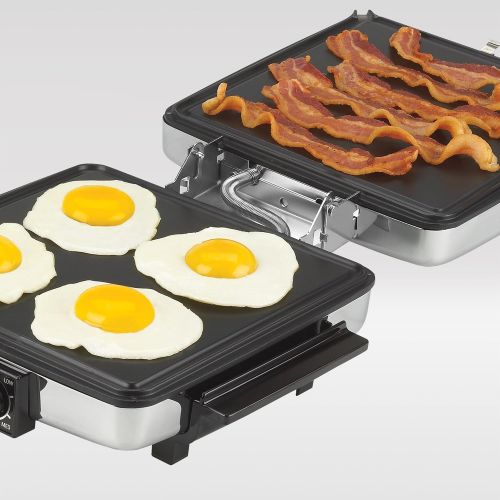  BLACK+DECKER 3-in-1 Waffle Maker with Nonstick Reversible Plates, Stainless Steel, G48TD