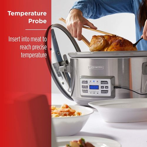  BLACK+DECKER SCD7007SSD 7-Quart Digital Slow Cooker with Temperature Probe + Precision Sous-Vide, Capacity, Stainless Steel