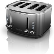 BLACK+DECKER 4-Slice Extra-Wide Slot Toaster, Stainless Steel, Ombre Finish, TR4310FBD,Black/Silver Ombre