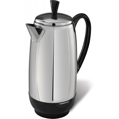  BLACK+DECKER Farberware 12-Cup Percolator, Stainless Steel, FCP412