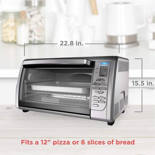  BLACK+DECKER 02648008504 Countertop Convection Toaster Oven, Silver, CTO6335S