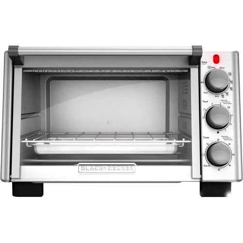  BLACK+DECKER 6-Slice Convection Countertop Toaster Oven, Stainless Steel/Black, TO2050S